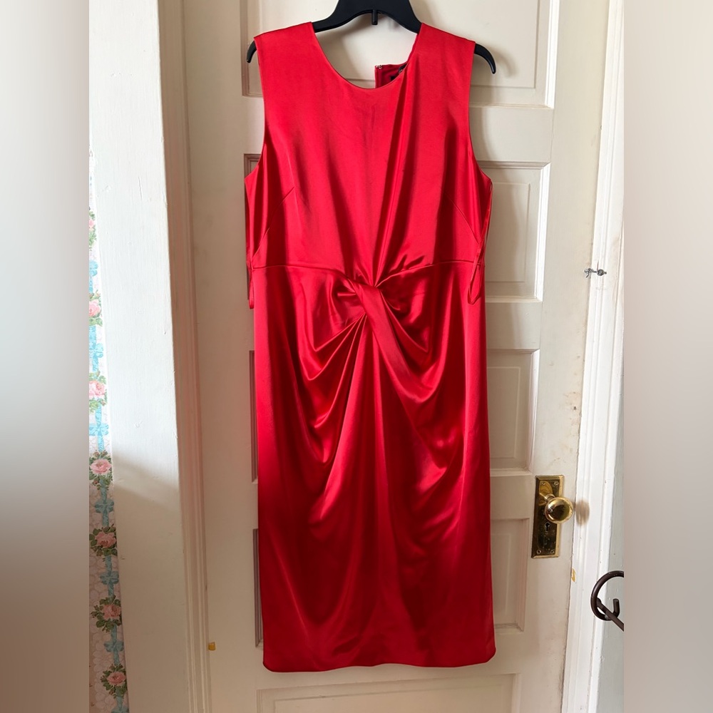 Donna Karan Bold Red Midi Dress
